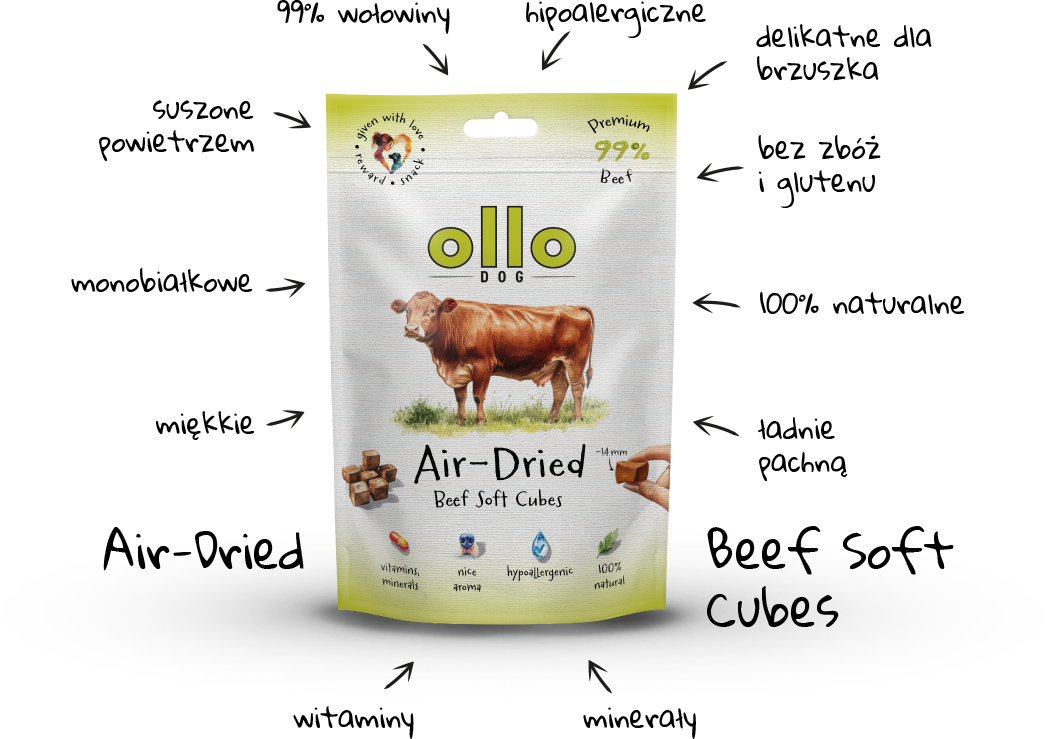 Ollo Air-Dried Beef Soft Cubes-arrows