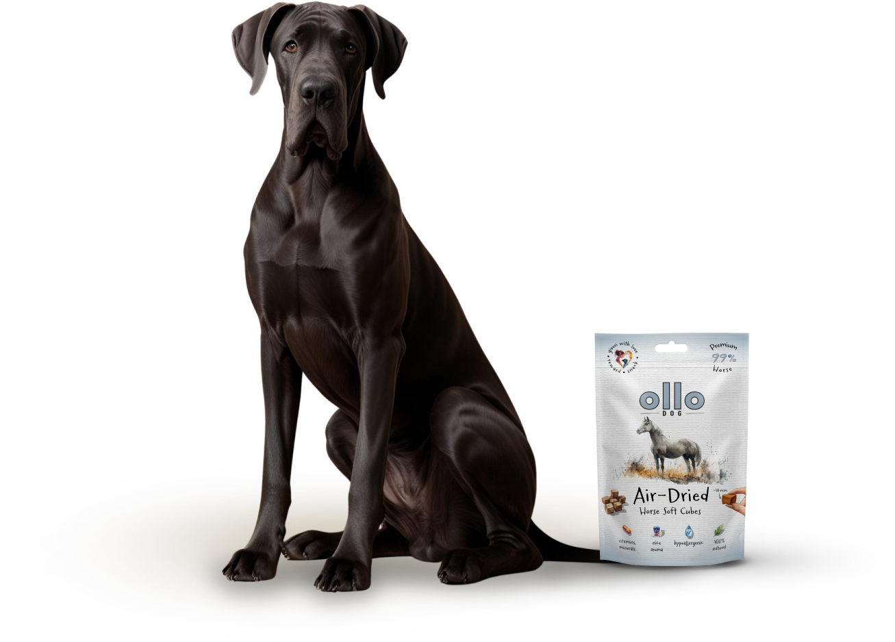 Ollo Air-Dried Horse Soft Cubes-dog