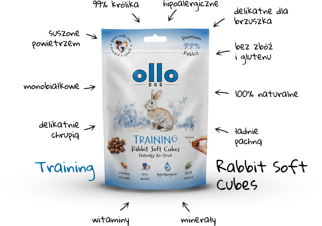 Ollo Air-Dried Training Rabbit Cubes-arrows