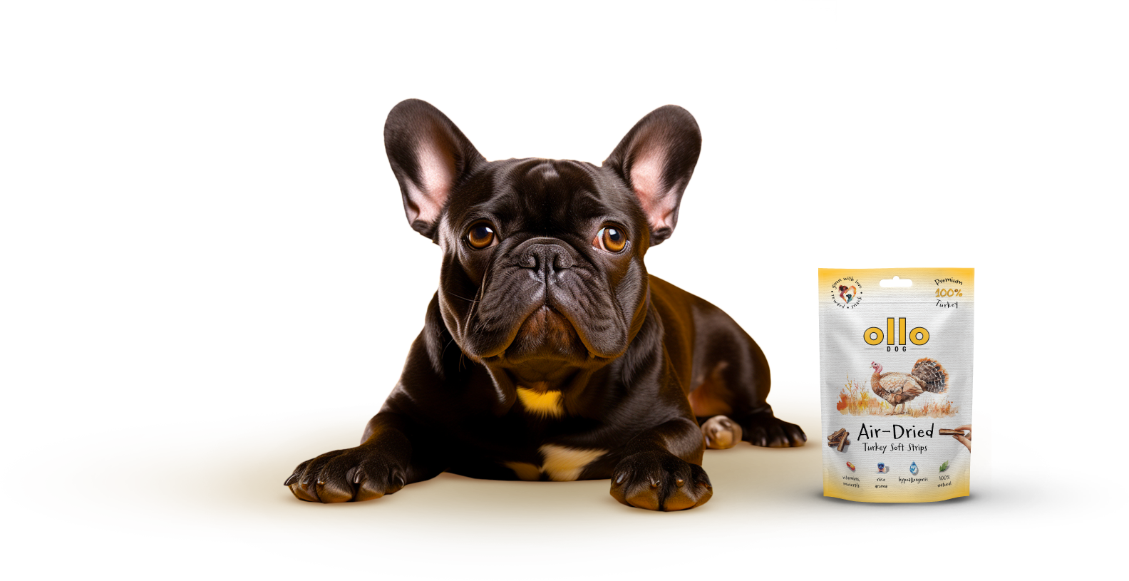 Ollo Air-Dried Turkey Strips-dog
