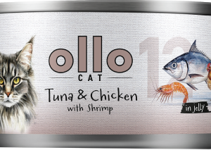 Ollo Cat nr 12 Tuńczyk i Kurczak z Krewetkami w galaretce - karma mokra dla kota - 70g