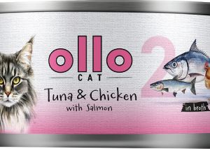 Ollo Cat nr 2 Tuńczyk i Kurczak z Łososiem - karma mokra dla kota - 70g