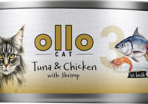 Ollo Cat nr 3 Tuńczyk i Kurczak z Krewetkami - karma mokra dla kota - 70g